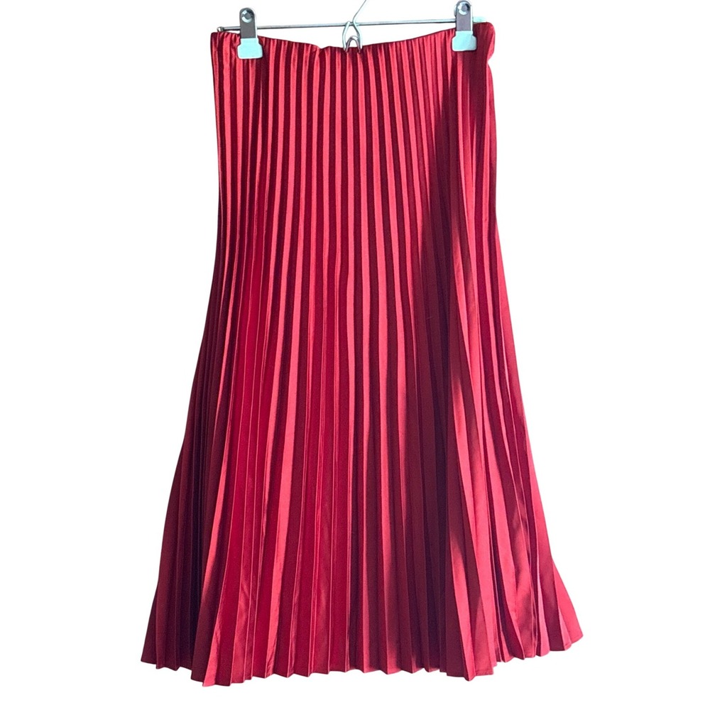 J.Crew Gwyneth Pleated Slip Skirt Red, Small, classic, luxury, feminine, holiday